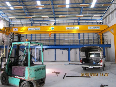 ติดตั้งเครนโรงงาน 10 ตัน